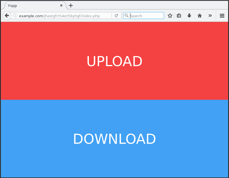 Image shows Yopp upload download page