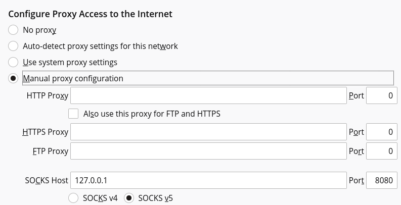 Setting showing the network settings